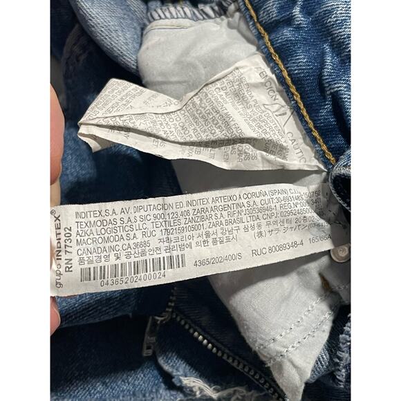 Zara TRF Denim IX'D Makers Mini Skirt Womens Small Asymmetrical Jean Frayed Hem - Picture 9 of 10